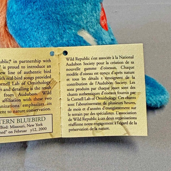 SINGING BIRD, PLAYS REAL BIRD CALLS, EASTERN BLUEBIRD, 6 L x 4 ½ W x 4 ¾ H INCH - Picture 7 of 16